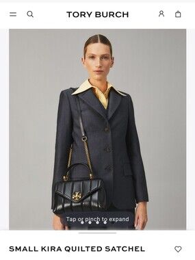 Tory Burch Small Kira Quilted Satchel - Black